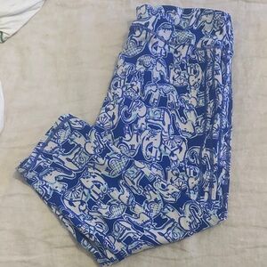 Lilly Pulitzer Blue and White Patterned Leggings